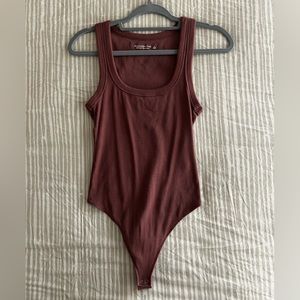a&f soft af essentials brown bodysuit